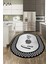 Dijital Baskılı Kaymaz Yıkanabilir Home Yazılı Oval Mutfak Halısı, O-Mutfak-12-Siyah, 1