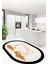 Dijital Baskılı Kaymaz Taban Kitchen Yazılı Modern Oval Mutfak Halısı, O-Mutfak-18-Krem, 5