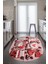 3D Kalp Fincan Motifli Kaymaz Yıkanabilir Modern Oval Mutfak Halısı, O-Mutfak-34-Kırmızı, 1