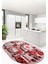 3D Kalp Fincan Motifli Kaymaz Yıkanabilir Modern Oval Mutfak Halısı, O-Mutfak-34-Kırmızı, 2
