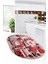3D Kalp Fincan Motifli Kaymaz Yıkanabilir Modern Oval Mutfak Halısı, O-Mutfak-34-Kırmızı, 3