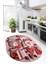 3D Kalp Fincan Motifli Kaymaz Yıkanabilir Modern Oval Mutfak Halısı, O-Mutfak-34-Kırmızı, 4