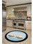 Dijital Baskılı Kaymaz Taban Kitchen Yazılı Modern Yuvarlak Mutfak Halısı, Y-Mutfak-18-Mavi, 4