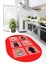 Dijital Baskılı Kaymaz Taban Yıkanabilir Renkli Modern Şık Oval Mutfak Halısı, O-Mutfak-43-Kırmızı, 2