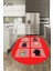 Dijital Baskılı Kaymaz Taban Yıkanabilir Renkli Modern Şık Oval Mutfak Halısı, O-Mutfak-43-Kırmızı, 3