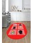 Dijital Baskılı Kaymaz Taban Yıkanabilir Renkli Modern Şık Oval Mutfak Halısı, O-Mutfak-43-Kırmızı, 4