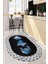 Dijital Baskılı Yıkanabilir Kaymaz Fincan Çiçek Desenli Oval Mutfak Halısı, O-Mutfak-01-Mavi, 5