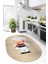 Kitchen Yazılı Aşçı Motifli Kaymaz Taban Yıkanabilir Oval Mutfak Halısı, O-Mutfak-05-Krem, 1