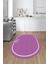 Dijital Baskılı Kaymaz Yıkanabilir Sade Çerçeveli Oval Mutfak Halısı, O-Mutfak-06-Mor, 3