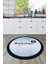Dijital Yıkanabilir Kaymaz Kitchen Yazılı Çerçeveli Yuvarlak Mutfak Halısı, Y-Mutfak-02-Mavi, 2