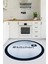Dijital Yıkanabilir Kaymaz Kitchen Yazılı Çerçeveli Yuvarlak Mutfak Halısı, Y-Mutfak-02-Mavi, 5