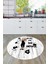 Dijital Baskılı Kaymaz Taban Yıkanabilir Renkli Desenli Yuvarlak Mutfak Halısı, Y-Mutfak-39-Beyaz, 4