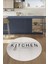 Dijital Yıkanabilir Kaymaz Kitchen Yazılı Modern Yuvarlak Mutfak Halısı, Y-Mutfak-04-Krem, 3