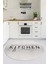 Dijital Yıkanabilir Kaymaz Kitchen Yazılı Modern Yuvarlak Mutfak Halısı, Y-Mutfak-04-Krem, 5