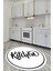 Kitchen Yazılı Çerçeveli Kaymaz Taban Yıkanabilir Yuvarlak Mutfak Halısı, Y-Mutfak-42-Beyaz, 2