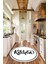 Kitchen Yazılı Çerçeveli Kaymaz Taban Yıkanabilir Yuvarlak Mutfak Halısı, Y-Mutfak-42-Beyaz, 3