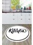 Kitchen Yazılı Çerçeveli Kaymaz Taban Yıkanabilir Yuvarlak Mutfak Halısı, Y-Mutfak-42-Beyaz, 4