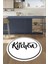Kitchen Yazılı Çerçeveli Kaymaz Taban Yıkanabilir Yuvarlak Mutfak Halısı, Y-Mutfak-42-Beyaz, 5
