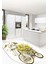 Dijital Baskılı Kaymaz Taban Bisiklet Çiçek Desenli Oval Mutfak Halısı, O-Mutfak-21-Sarı, 4