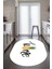 Home Yazılı Ananas Desenli Yıkanabilir Kaymaz Oval Mutfak Halısı, O-Mutfak-31-Beyaz, 1