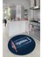 Kitchen Yazılı Merdane Desenli Yıkanabilir Yuvarlak Mutfak Halısı, Y-Mutfak-28-Mavi, 3