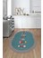Dijital Baskılı Kaymaz Yıkanabilir Renkli Balık Desen Oval Mutfak Halısı, O-Mutfak-11-Turkuaz, 2