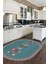 Dijital Baskılı Kaymaz Yıkanabilir Renkli Balık Desen Oval Mutfak Halısı, O-Mutfak-11-Turkuaz, 3