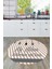 Mutfak Araçları Desenli Yıkanabilir Kaymaz Yuvarlak Mutfak Halısı, Y-Mutfak-32-Gri, 5