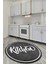 Kitchen Yazılı Çerçeveli Kaymaz Taban Yıkanabilir Yuvarlak Mutfak Halısı, Y-Mutfak-42-Antrasit, 2