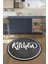 Kitchen Yazılı Çerçeveli Kaymaz Taban Yıkanabilir Yuvarlak Mutfak Halısı, Y-Mutfak-42-Antrasit, 5