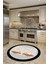 Dijital Baskılı Kaymaz Taban Kitchen Yazılı Modern Yuvarlak Mutfak Halısı, Y-Mutfak-18-Gri, 4