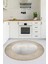 Dijital Baskılı Kaymaz Yıkanabilir Home Yazılı Yuvarlak Mutfak Halısı, Y-Mutfak-12-Krem, 4