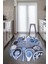 3D Kaşık Baharat Temalı Kaymaz Taban Yıkanabilir Oval Mutfak Halısı, O-Mutfak-29-Mavi, 2