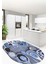 3D Kaşık Baharat Temalı Kaymaz Taban Yıkanabilir Oval Mutfak Halısı, O-Mutfak-29-Mavi, 3