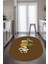 Home Yazılı Ananas Desenli Yıkanabilir Kaymaz Oval Mutfak Halısı, O-Mutfak-31-Kahve, 1