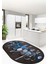 Baharat Temalı Kaymaz Taban Yıkanabilir Modern Oval Mutfak Halısı, O-Mutfak-33-Mavi, 2