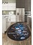 Baharat Temalı Kaymaz Taban Yıkanabilir Modern Oval Mutfak Halısı, O-Mutfak-33-Mavi, 5