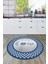 Dijital Baskılı Kaymaz Yıkanabilir Home Yazılı Yuvarlak Mutfak Halısı, Y-Mutfak-12-Mavi, 1
