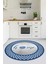 Dijital Baskılı Kaymaz Yıkanabilir Home Yazılı Yuvarlak Mutfak Halısı, Y-Mutfak-12-Mavi, 4