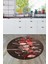 Baharat Temalı Kaymaz Taban Yıkanabilir Modern Yuvarlak Mutfak Halısı, Y-Mutfak-33-Kırmızı, 5