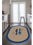 Jüt Görünümlü Çatal Bıçak Desenli Yıkanabilir Oval Mutfak Halısı, O-Mutfak-09-Mavi, 5