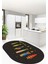 Etnik Motifli Modern Kaymaz Taban Yıkanabilir Oval Mutfak Halısı, O-Mutfak-40-Antrasit, 1
