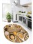 3D Kaşık Baharat Temalı Kaymaz Taban Yıkanabilir Oval Mutfak Halısı, O-Mutfak-29-Kahve, 5