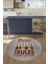Kitchen Rules Yazılı Kaşık Desen Yıkanabilir Yuvarlak Mutfak Halısı, Y-Mutfak-47-Kahve, 4