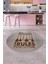 Kitchen Rules Yazılı Kaşık Desen Yıkanabilir Yuvarlak Mutfak Halısı, Y-Mutfak-47-Kahve, 5