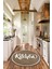 Kitchen Yazılı Çerçeveli Kaymaz Taban Yıkanabilir Yuvarlak Mutfak Halısı, Y-Mutfak-42-Kahve, 3