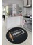 Kitchen Yazılı Merdane Desenli Yıkanabilir Yuvarlak Mutfak Halısı, Y-Mutfak-28-Antrasit, 3