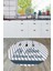 Mutfak Araçları Desenli Yıkanabilir Kaymaz Yuvarlak Mutfak Halısı, Y-Mutfak-32-Mavi, 5