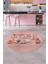 Dijital Baskılı Kaymaz Taban Yıkanabilir Modern Yuvarlak Mutfak Halısı, Y-Mutfak-17-Pembe, 2