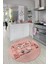 Dijital Baskılı Kaymaz Taban Yıkanabilir Modern Yuvarlak Mutfak Halısı, Y-Mutfak-17-Pembe, 5